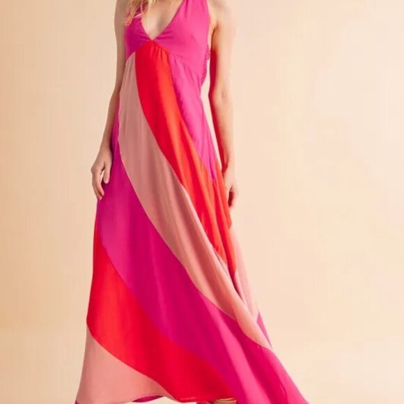 Aemi+Co Color Block Sleeveless Maxi Dress - Picture 11 of 16